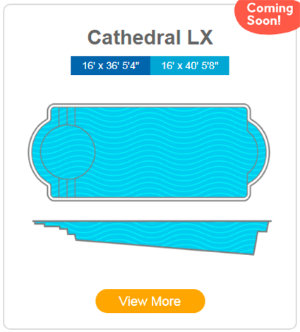 One-Piece Fiberglass Swimming Pool Styles & Shapes cathedral LX
