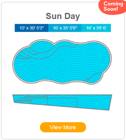 One-Piece Fiberglass Swimming Pool Styles & Shapes sun day pool shell