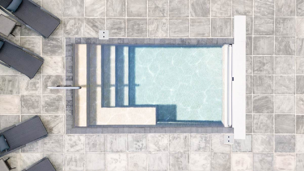 Installed The Nook plunge pool, auto-cover ready, seen from above