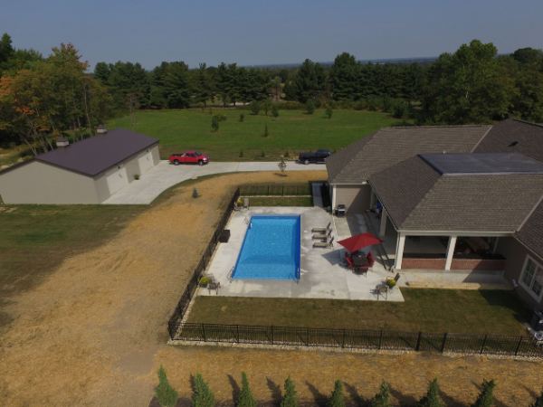 Vinyl liner inground pool with automatic cover, installed 2019