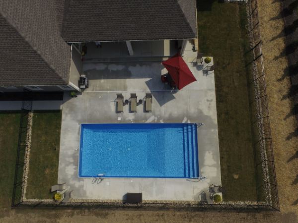 Vinyl liner inground pool with automatic cover, installed 2019