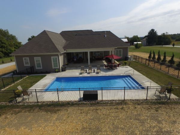 Vinyl liner inground pool with automatic cover, installed 2019