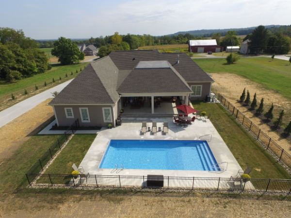 Vinyl liner inground pool with automatic cover, installed 2019