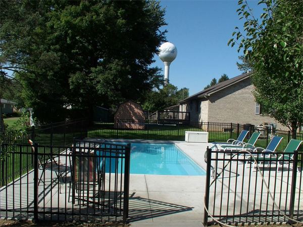 Inground fiberglass swimming pool in a Central Ohio backyard by The Pool People of Ohio