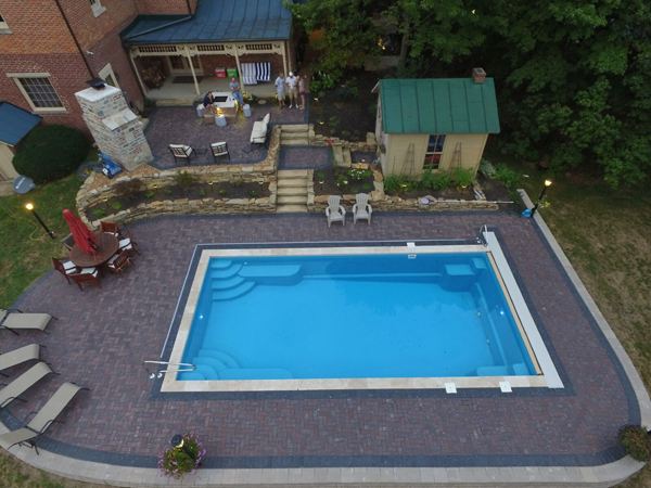Inground fiberglass swimming pool installed by The Pool People of Ohio