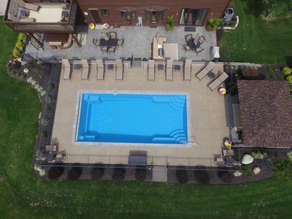 Inground fiberglass swimming pool installed by The Pool People of Ohio