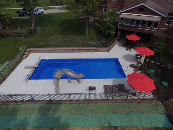 Inground fiberglass swimming pool installed by The Pool People of Ohio