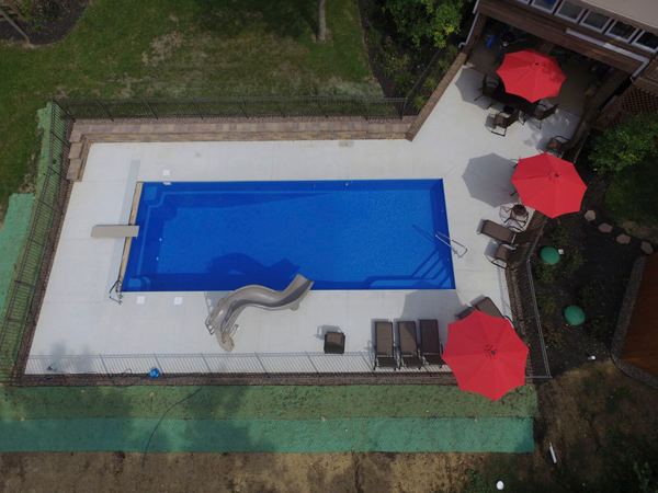Inground fiberglass swimming pool installed by The Pool People of Ohio