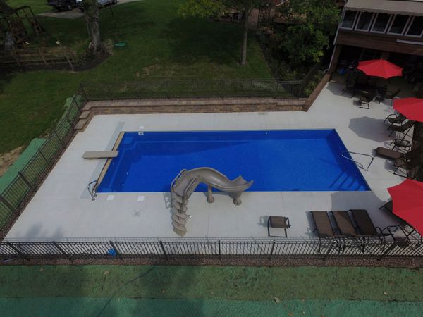 Inground fiberglass swimming pool installed by The Pool People of Ohio