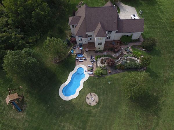 Inground fiberglass swimming pool installed by The Pool People of Ohio