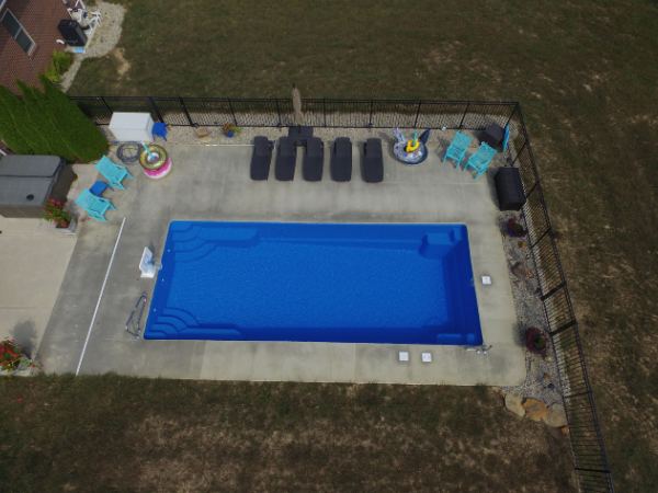 Inground fiberglass swimming pool installed by The Pool People of Ohio