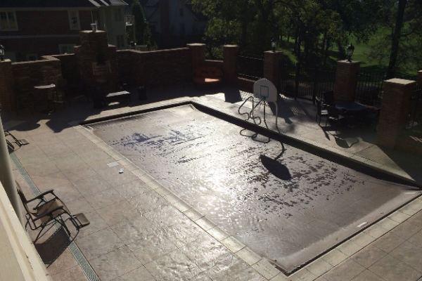 Inground fiberglass swimming pool in a Central Ohio backyard by The Pool People of Ohio