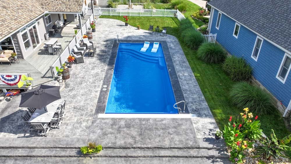 Inground fiberglass swimming pool installed by The Pool People of Ohio