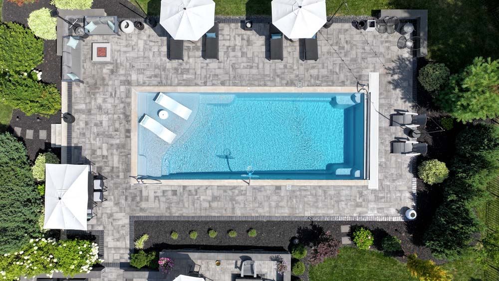 Inground fiberglass swimming pool installed by The Pool People of Ohio