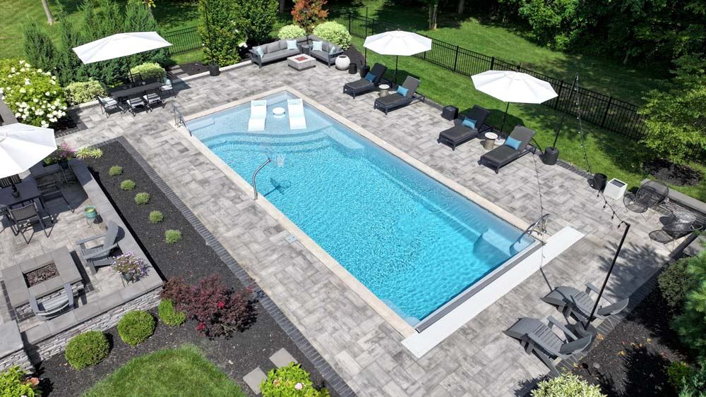 Inground fiberglass swimming pool installed by The Pool People of Ohio