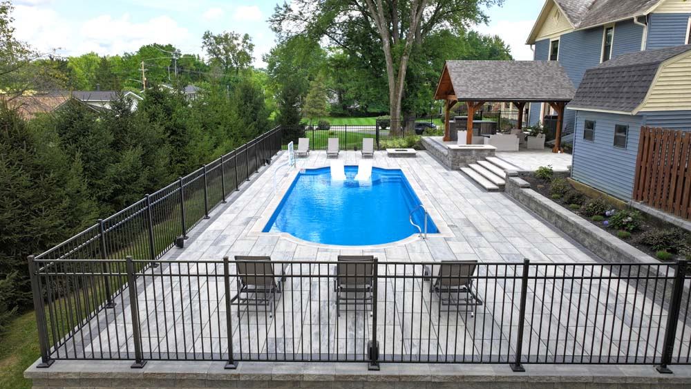 Inground fiberglass swimming pool installed by The Pool People of Ohio