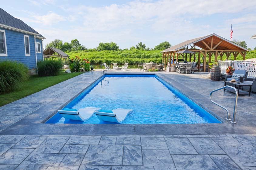 Inground fiberglass swimming pool installed by The Pool People of Ohio