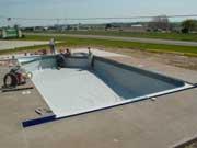 vinyl layed into new pool