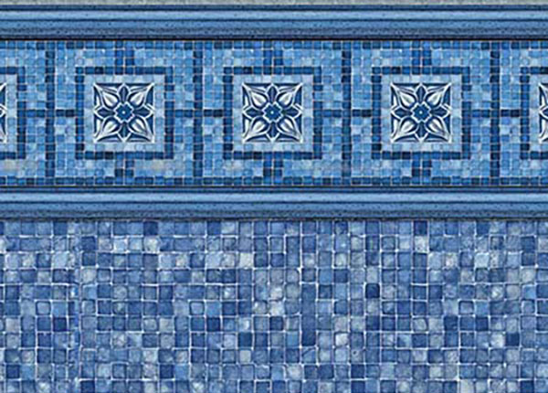 Vintage Mosaic / Blue Mosaic vinyl pool liner