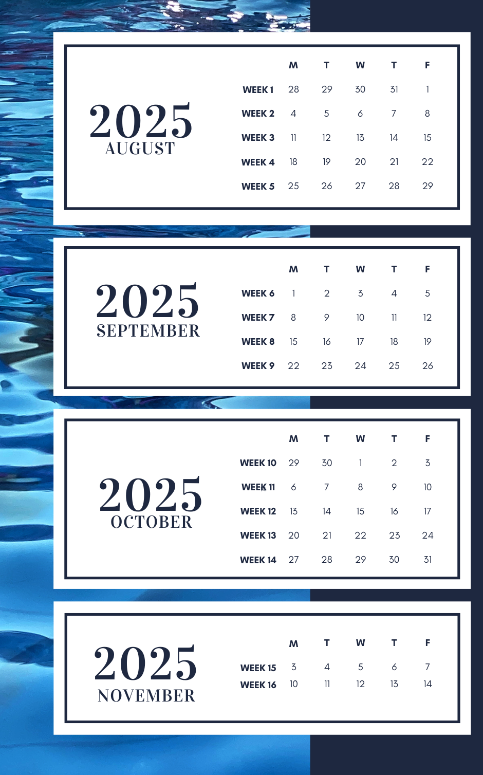 Pool Closing Request by The Pool People calendar closing ad